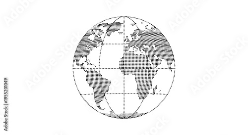 Global Map Representation of Earth's Continents and Oceans on a White Background