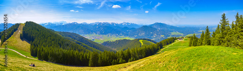 Schönes Panoramablick vom Wertacher Hörnle ins Tal. Im Allgäu, Bayern, Deutschland.