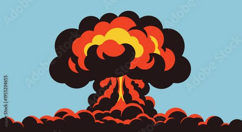 Explosion Mushroom Cloud Fire Blast.