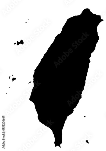 black silhouette map of Tai...
