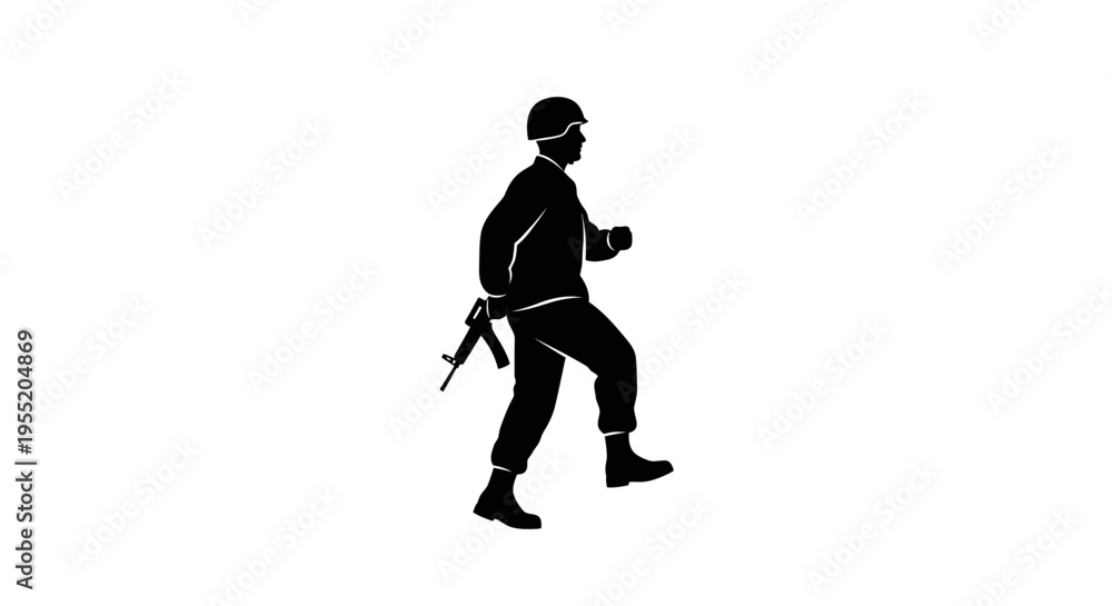 Fototapeta premium Man walking with a pistol holster.
