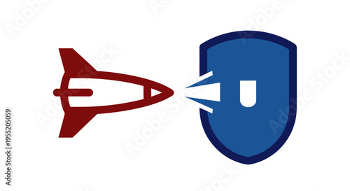 Rocket Ship Blasting Through Shield.