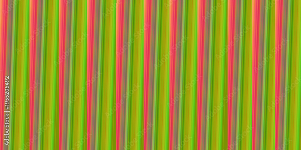 A seamless retro wallpaper design featuring a colorful pattern of vertical green stripes blended with pink, yellow, and orange lines for a vibrant vintage backdrop illustration