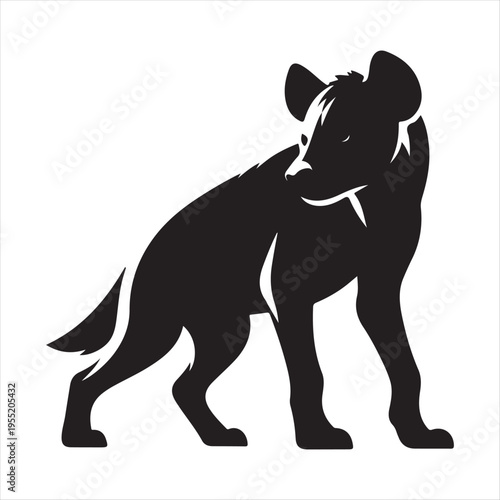 Hyena vector silhouette outline logo design concept illustration idea