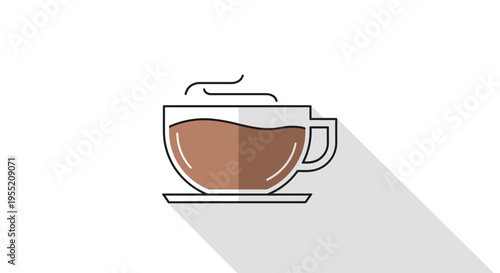 A steaming cup of coffee.