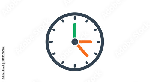 Analog Clock Face with Hands.