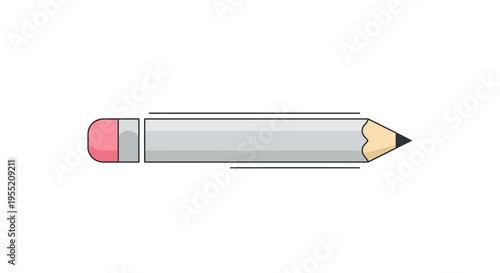 Colored pencil with pink eraser.