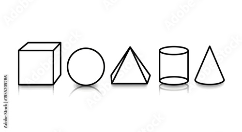 Geometric shapes icons set.