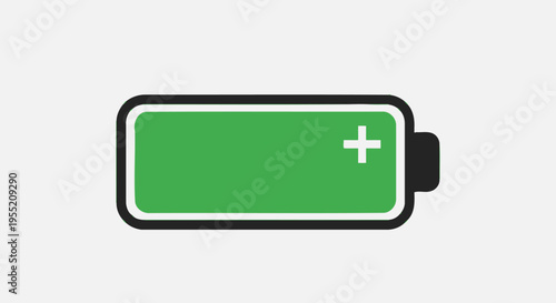 Green battery icon with plus sign 1.