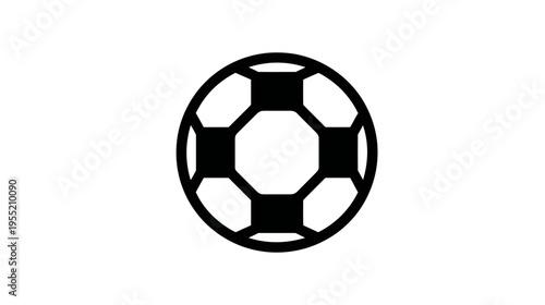 A black and white graphic showing a circular pattern of polygonal shapes