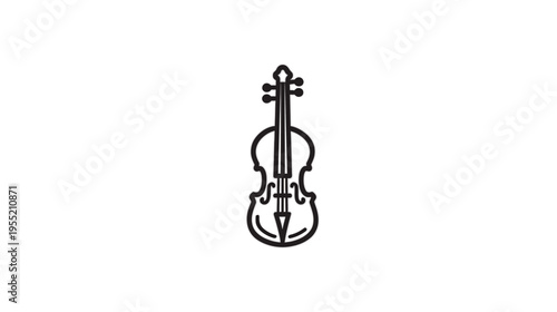 A simple, black-and-white outline of a violin against a plain white background