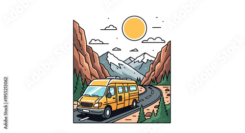 Yellow School Bus on a Road.