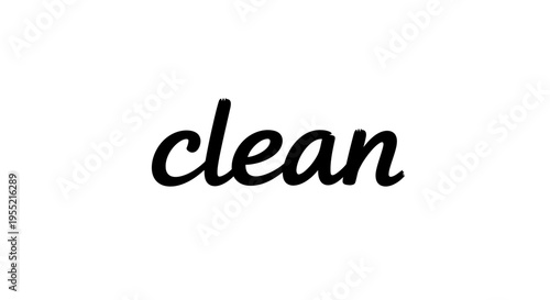 Simple handwritten word "clean" on a white background