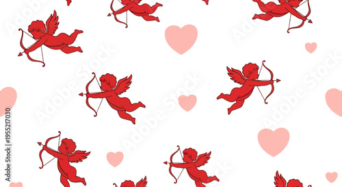 Cupid characters with bow and arrow.