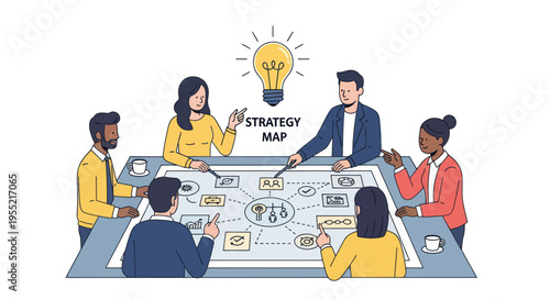 Business people planning strategy meeting.