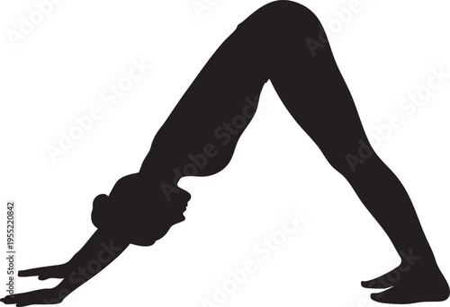 Silhouette of a person performing a rejuvenating yoga pose, promoting strength and flexibility in a balanced workout routine