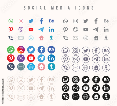 All colors of icons for all purposes