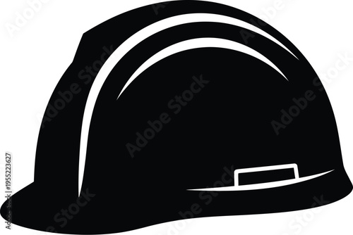 Hard hat icon silhouette for construction industry safety and personal protective equipment on transparent background