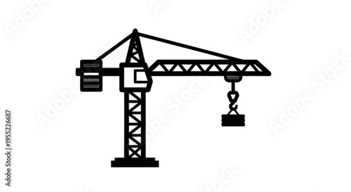 Vector illustration of construction tower crane icon vector illustration