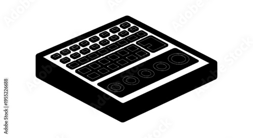 Vector illustration of isometric vector illustration of a digital music production controller