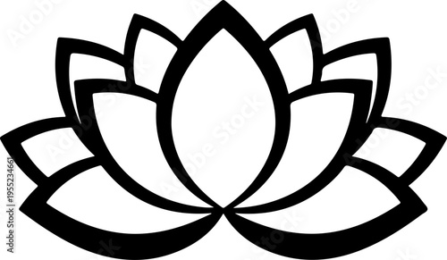 Black lotus flower icon vector