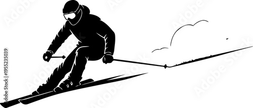 Vector illustration of a skier in motion