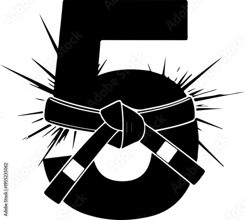 Vector martial arts black belt icon