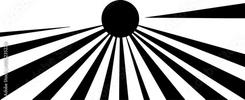 Black sunburst vector graphic with rays