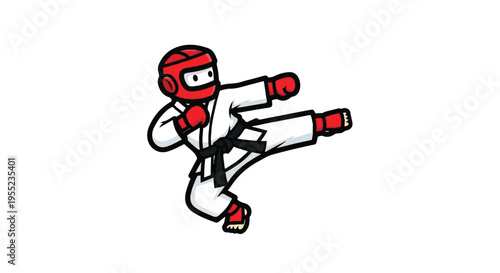 Karate athlete cartoon isolated on white background