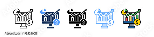 Stock Investment Icon Multiple Style