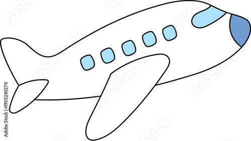 childlike airplane take off illustration