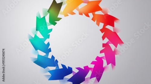 Colorful Arrow Patterns in a Circular Design Creating a Bold and Dynamic Visual Effect