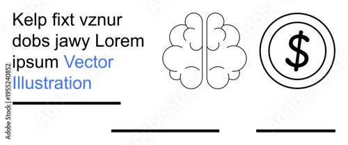 Business strategy, financial planning, wealth management, economic analysis, decision making, problem solving. A brain and dollar sign . Financial planning and business strategy concept