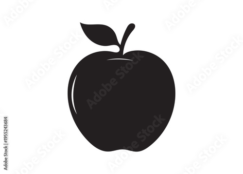 Healthy apple fruit silhouette icon for nutrition and wellness