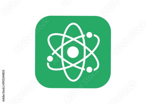 Science and education software app icon with atomic structure