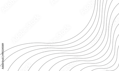 ウェーブラインが流れる黒の抽象背景