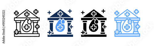 Blood Bank Icon Multiple Style