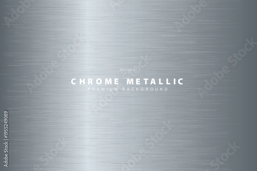 Brushed Chrome Metallic Texture Vector Background with Horizontal Grain for Premium Design