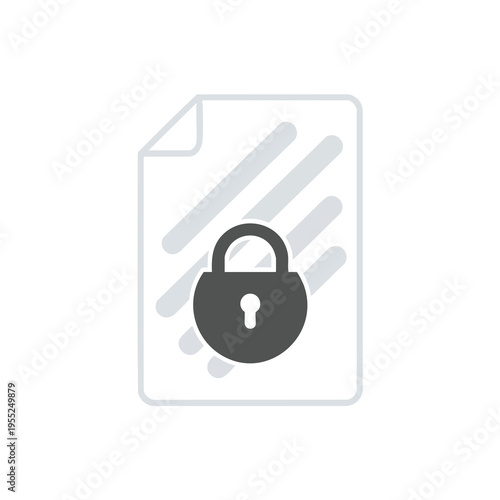 A locked document icon represents data security and privacy