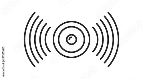 Small Wireless Signal or Sound Wave Icon Abstract Design on isolated white background