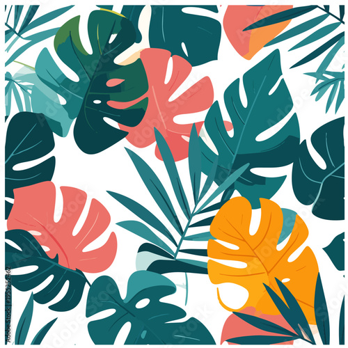 Seamless pattern collection featuring botanical flowers, tropical monstera leaves, world map adventure, and vintage travel stamps