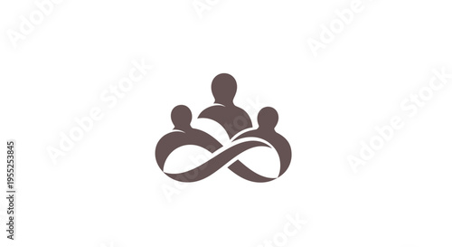 Stylized people figures forming an infinity loop logo