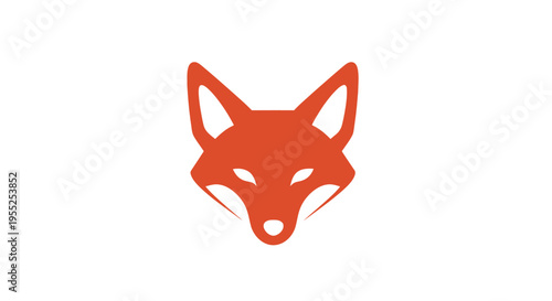 Stylized orange fox head icon on white background