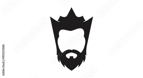 Stylized king head silhouette with crown and beard icon