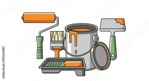 Painting tools and supplies for home renovation project