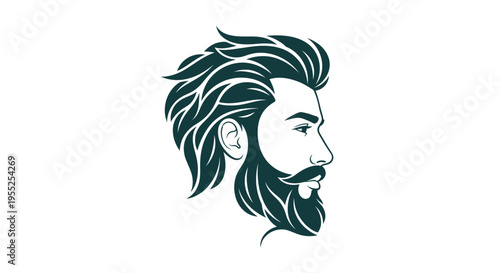Man profile with stylish beard and haircut