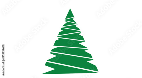 Green Christmas Tree Icon Symbol.