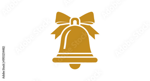 Golden Bell with Ribbon Decoration.
