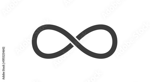 Dark gray infinity symbol on a clean white background