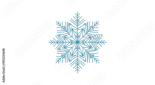 Detailed Crystal Snowflake Ice Formation.